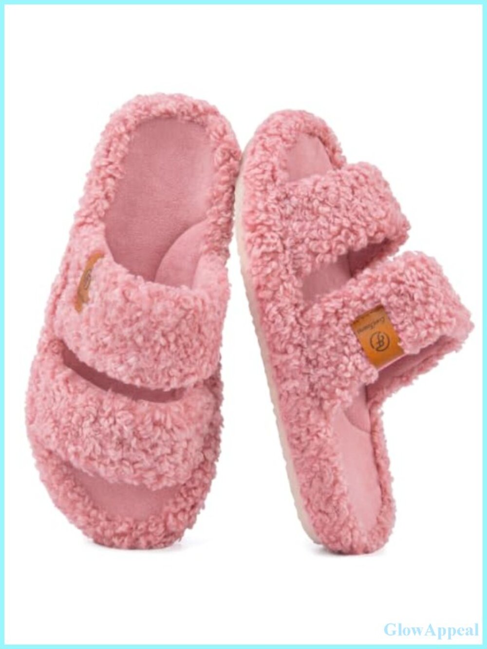Fuzzy Open Toe Slippers Memory Foam House Shoes Non Slip